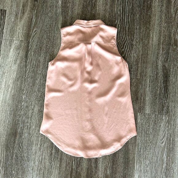 EUC Theory Yarine TS 100% Silk Sleeveless Blouse Deep Cameo Pink Small Workwear - Picture 8 of 16